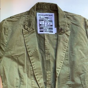 Zadig and Voltaire Army Green blazer with patches